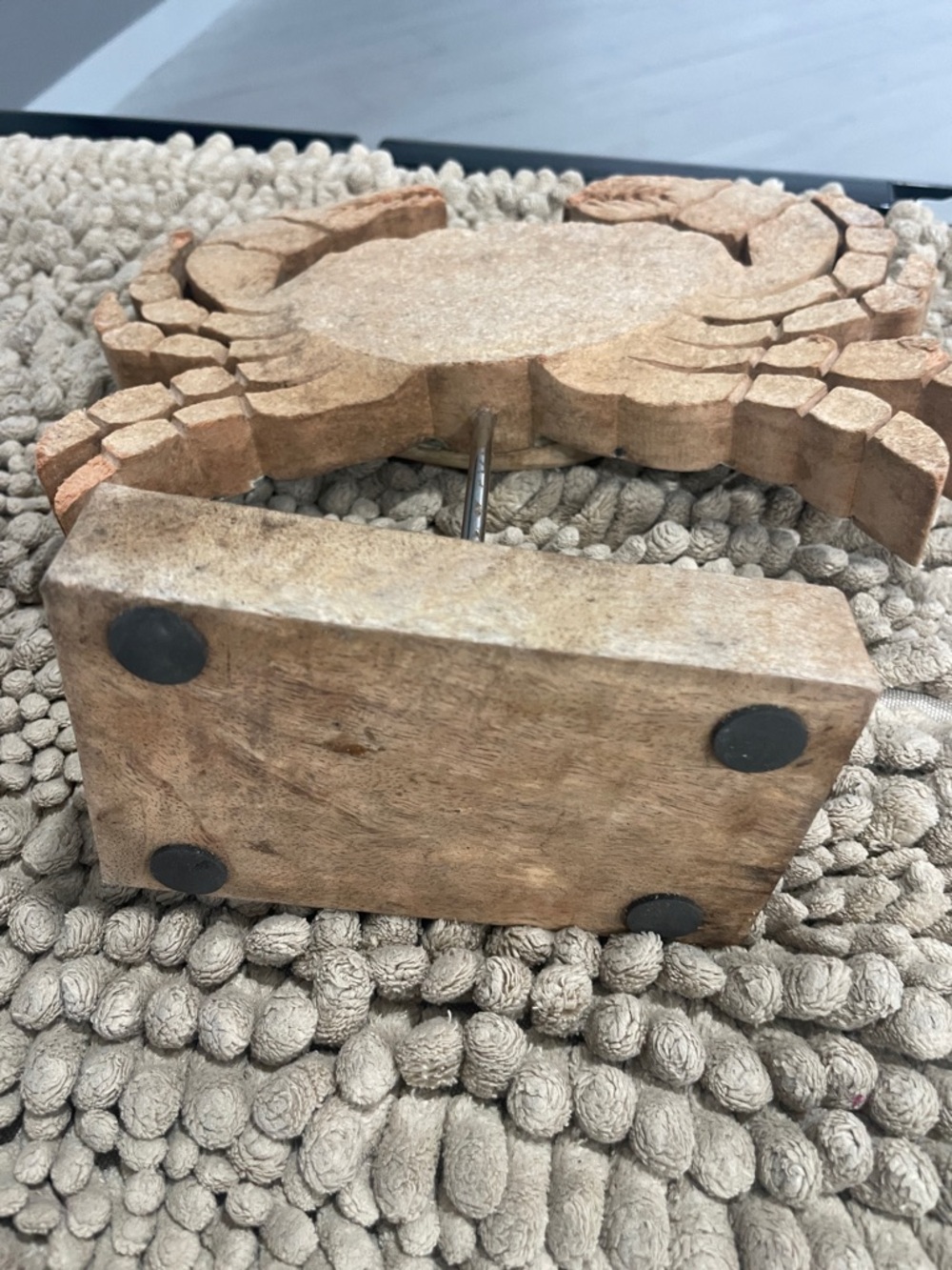 Decorative Wooden Crab Sculpture - Green & Natural - Picture 7 of 8